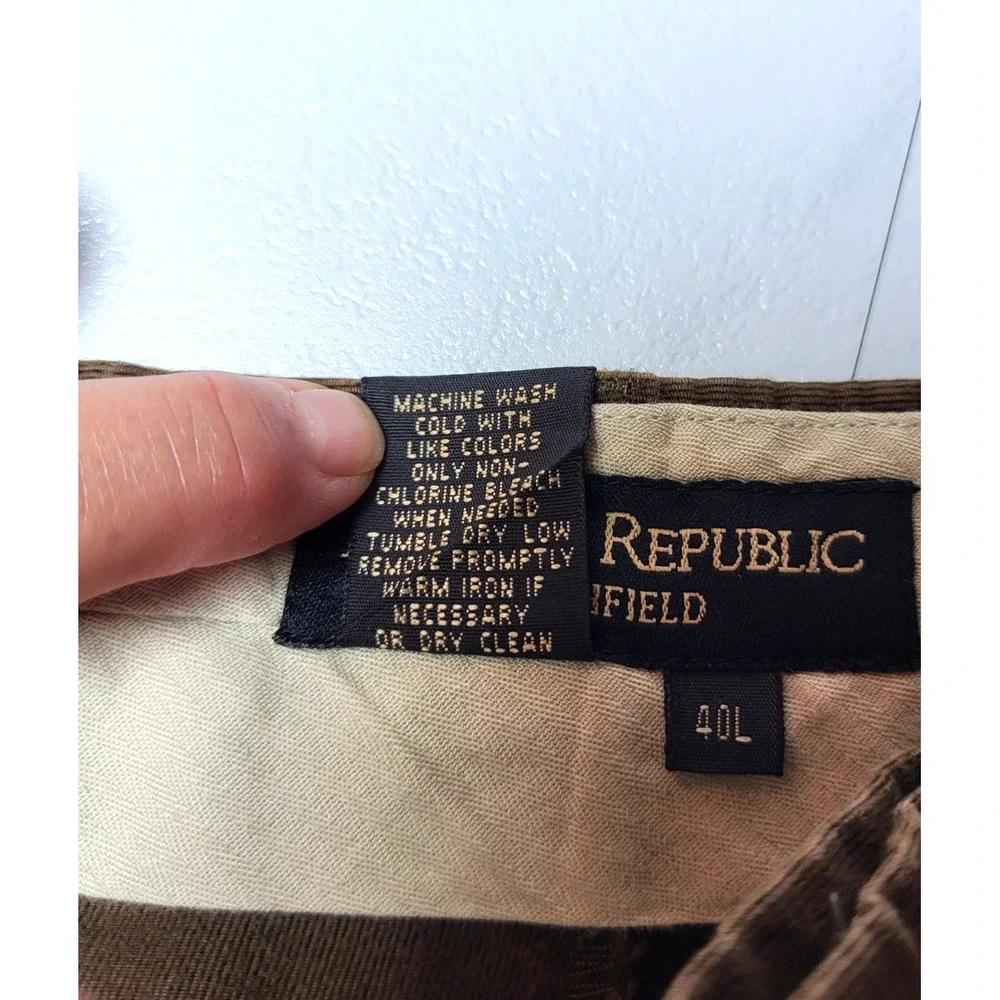 Banana Republic Smithfield Pleated Thin‎ Wale Corduroy Pant Olive Green/Brown 40